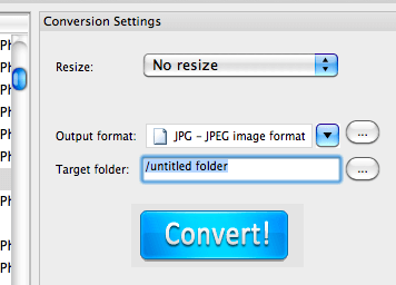 Set the Output Format as JPEG