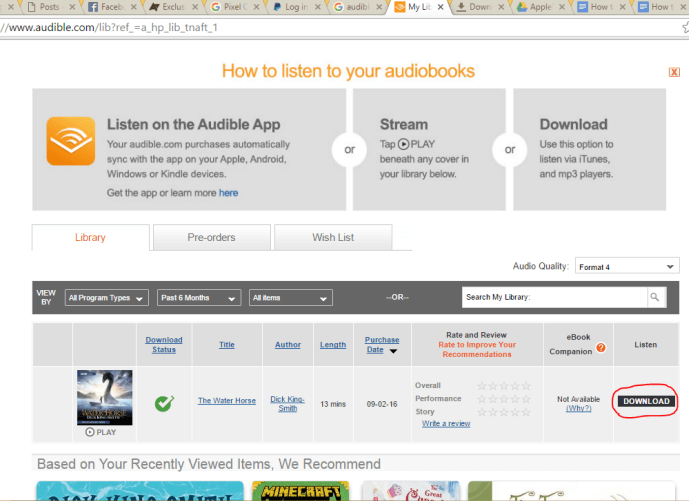 Browser Audible Library