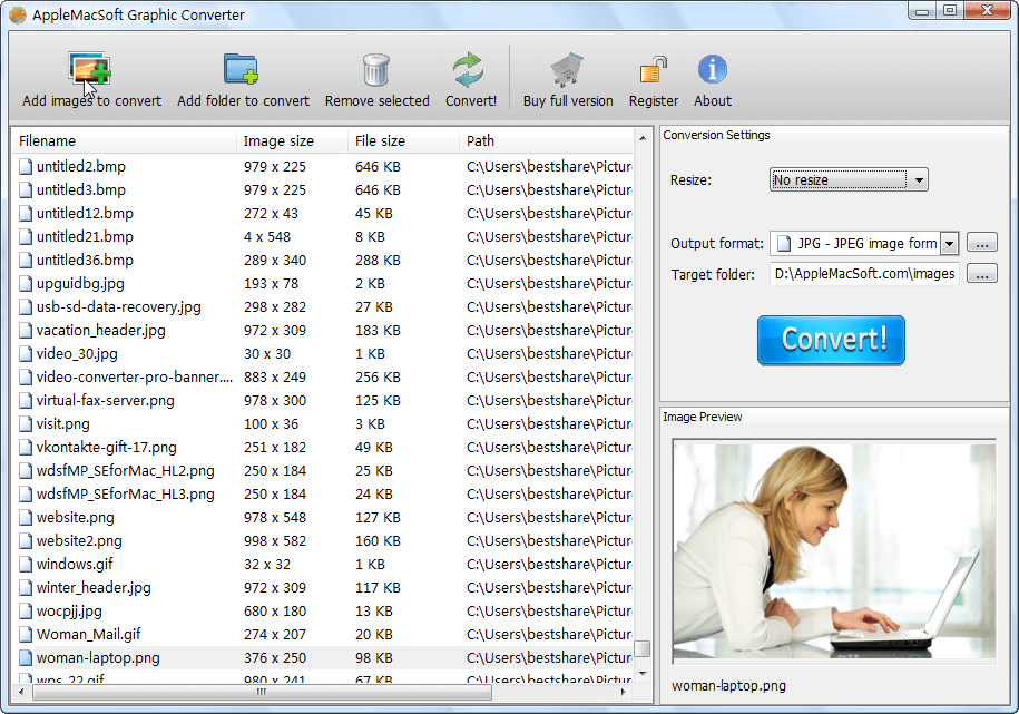 AppleMacSoft Graphic Converter screenshot AppleMacSoft Graphic Converter screenshot