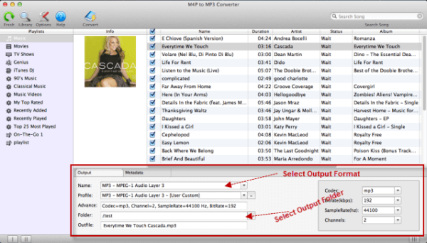 Select MP3 as output format